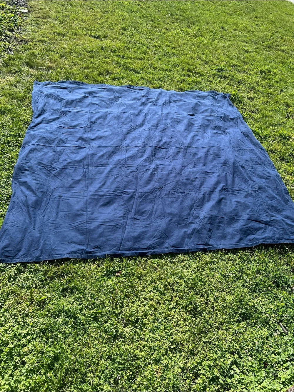King Top Sheet Franco Cotton Flannel Navy Blue